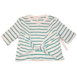 Abound Striped Twist Front Top, Size XS, Blue